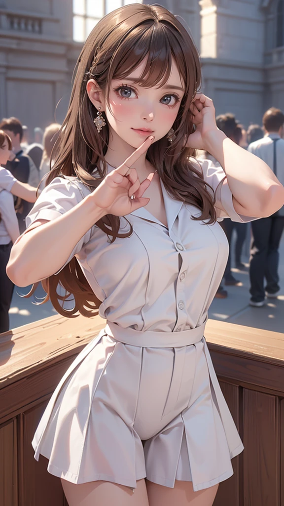 high school girl,(random dance pose),(Highest image quality, (8K), Ultra-realistic, Best Quality, High quality, High Definition, high quality texture, high detailing, Beautiful detailed, fine detailed, extremely details CG, Detailed texture, realistic representation of face, masterpiece, presence, Dynamic, Bold)