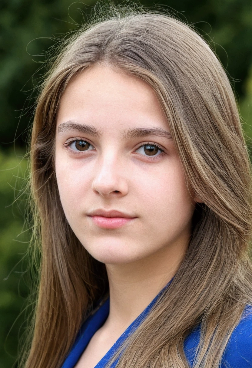 Jeune femme européenne, 20ans, châtain, extérieur, photo réaliste, france