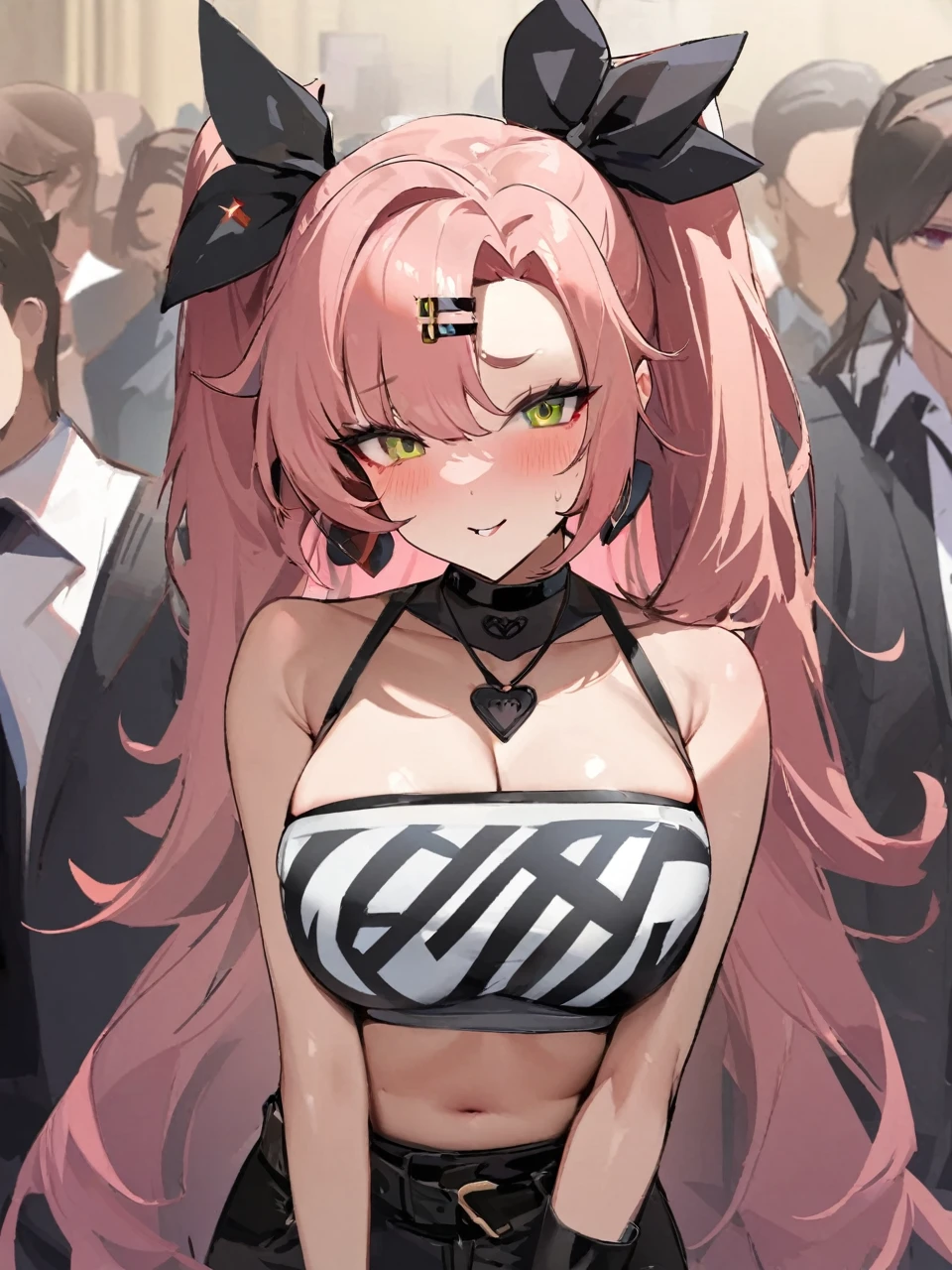 NSFW,One girl,,two_~ side_superior,一人in,big_chest,High resolution,Nicole_start,One girl,hair_ribbon,crop_superior,Looking_in_Audience,Portraiture,Looking in Audience,,masterpiece,Highest quality,Absurd,up to date,taller than