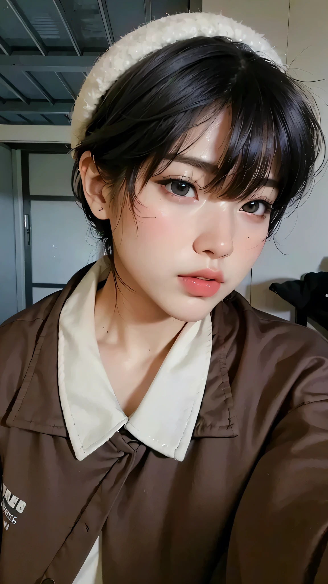 1girl, green dress, beautiful detailed eyes, beautiful detailed lips, extremely detailed eyes and face, longeyelashes, adorable bangs, brown hair, elegant, serene, natural lighting, warm color tones, soft focus, portrait, cinematic, highly-detailed, (best quality,4k,8k,highres,masterpiece:1.2),ultra-detailed,(realistic,photorealistic,photo-realistic:1.37)