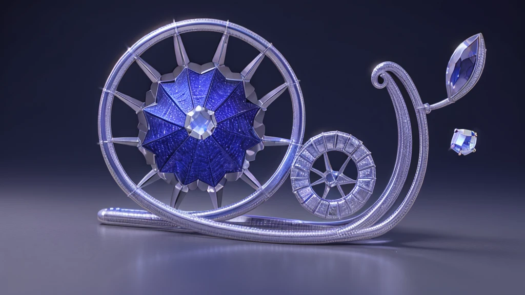 3D, silver-sapphire in Fibonacci sequence