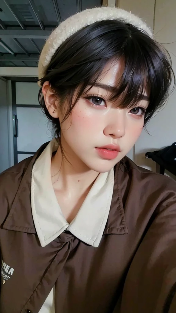 1girl, green dress, beautiful detailed eyes, beautiful detailed lips, extremely detailed eyes and face, longeyelashes, adorable bangs, brown hair, elegant, serene, natural lighting, warm color tones, soft focus, portrait, cinematic, highly-detailed, (best quality,4k,8k,highres,masterpiece:1.2),ultra-detailed,(realistic,photorealistic,photo-realistic:1.37)