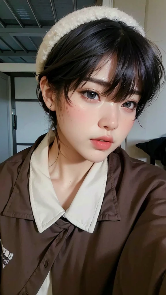 1girl, green dress, beautiful detailed eyes, beautiful detailed lips, extremely detailed eyes and face, longeyelashes, adorable bangs, brown hair, elegant, serene, natural lighting, warm color tones, soft focus, portrait, cinematic, highly-detailed, (best quality,4k,8k,highres,masterpiece:1.2),ultra-detailed,(realistic,photorealistic,photo-realistic:1.37)