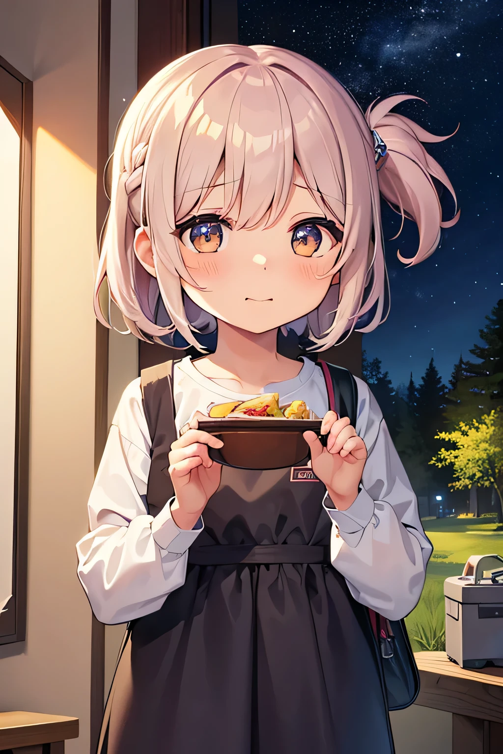 Highest quality、High resolution、Detailed Background、(Beautiful face in every detail:1.4)、Anatomically correct、(Normal number of fingers:1.2)、Detailed eyes、Teenage beauty、cute hair color、Braided Ponytail、Braided bob cut、A fun atmosphere、camper、Pure curiosity and the anticipation of adventure、Expressing the bond with friends、cute gesture、
(友達とcamperでの旅行する少女たち:1.5)、
Excited faces of everyone、The fun begins、The view from the window、with everyone「beautiful!」and praise、The anticipation of adventure sparkles in the eyes of those who gaze ahead.、with everyone eating bento、Memorable taste、Have fun with the conversation、Once we arrived at the campsite we started pitching our tents.、Working together、Our hearts are in sync、At dusk, gather around a campfire and look up at the night sky, mesmerized by the twinkling stars.、Blissful time in nature、In a small adventure、Friends who share the same heart、Filled with fun and excitement、camperの旅は続く、cute