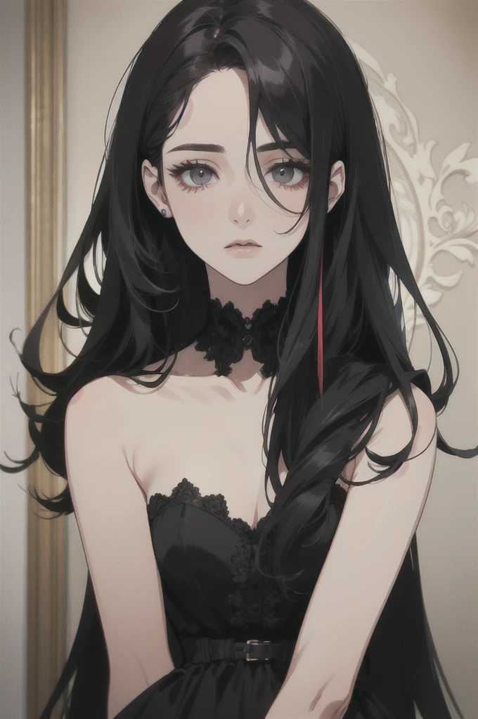 Highest quality, (Background details), Hollow Eyes, Approaching on all fours, (((Making her lick her own vagina)))、whole body, Twin tails, View from below, (((naked)))、High Contrast, Super Beauty, Detailed original illustrations, Sensual, Delicate face, Charm, Bad boy, sexy, looking at the camera, Real breasts, Stalker, Crazy Smile, Pale skin, Bloodstained, Black Hair, Beautiful line art