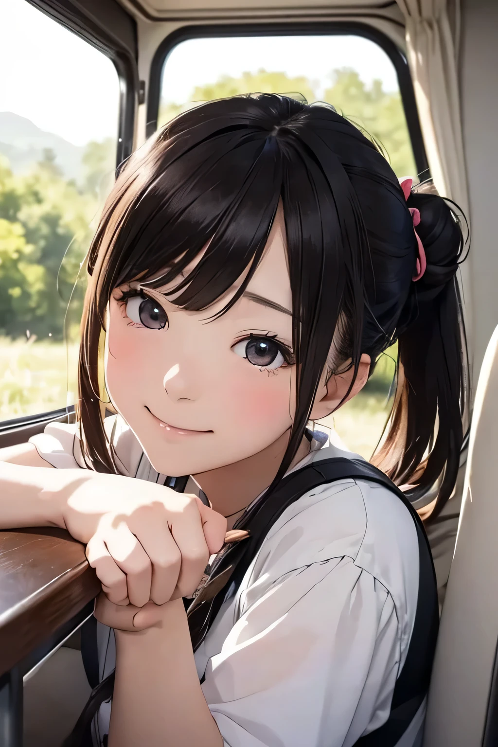 Highest quality、High resolution、Detailed Background、(Beautiful face in every detail:1.4)、Anatomically correct、(Normal number of fingers:1.2)、Detailed eyes、age beauty、cute hair color、Braided Ponytail、Braided bob cut、A fun atmosphere、camper、Pure curiosity and the anticipation of adventure、Expressing the bond with friends、cute gesture、
(友達とcamperでの旅行する少女たち:1.5)、
Excited faces of everyone、The fun begins、The view from the window、with everyone「beautiful!」and praise、The anticipation of adventure sparkles in the eyes of those who gaze ahead.、with everyone eating bento、Memorable taste、Have fun with the conversation、Once we arrived at the campsite we started pitching our tents.、Working together、Our hearts are in sync、Blissful time in nature、In a small adventure、Friends who share the same heart、Filled with fun and excitement、camperの旅は続く、cute