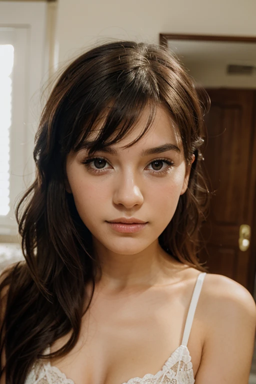 Beautiful girl removing makeup