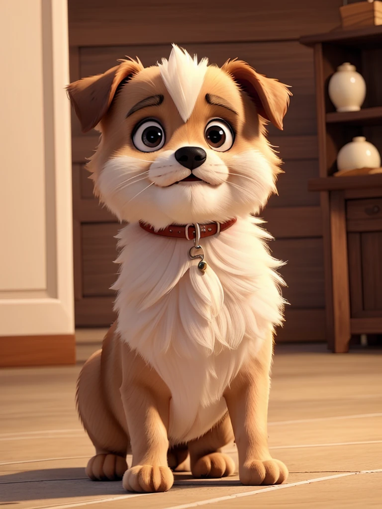 A cute puppy playing,light fur,Pekingese breeds
