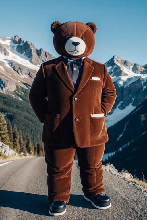 Create a millionaire bear in the alpine