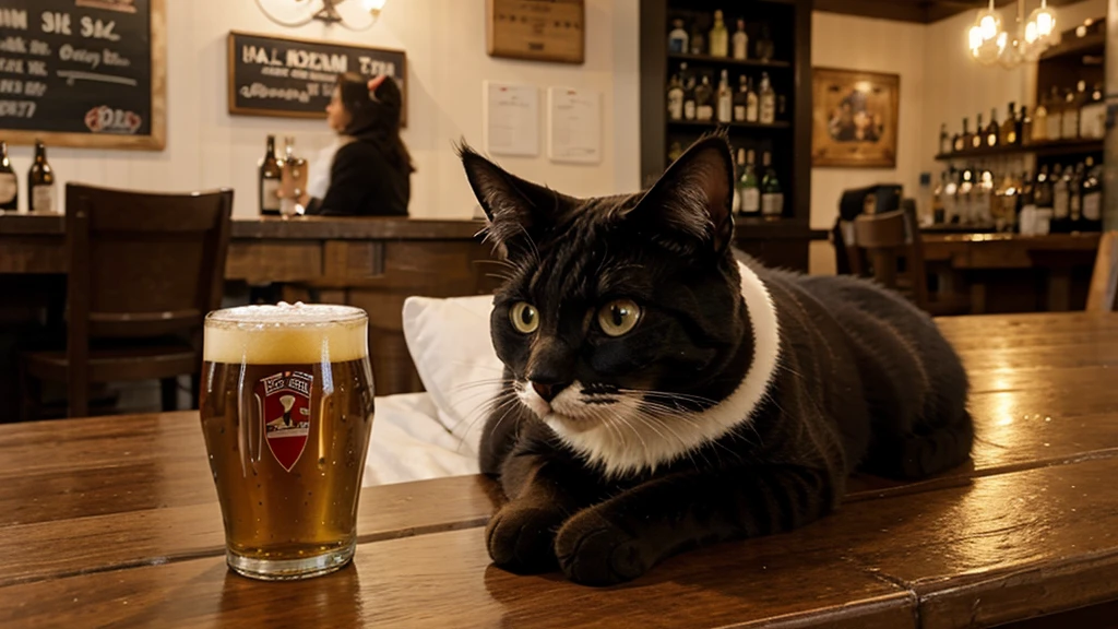 tudexo cat drinking beer 