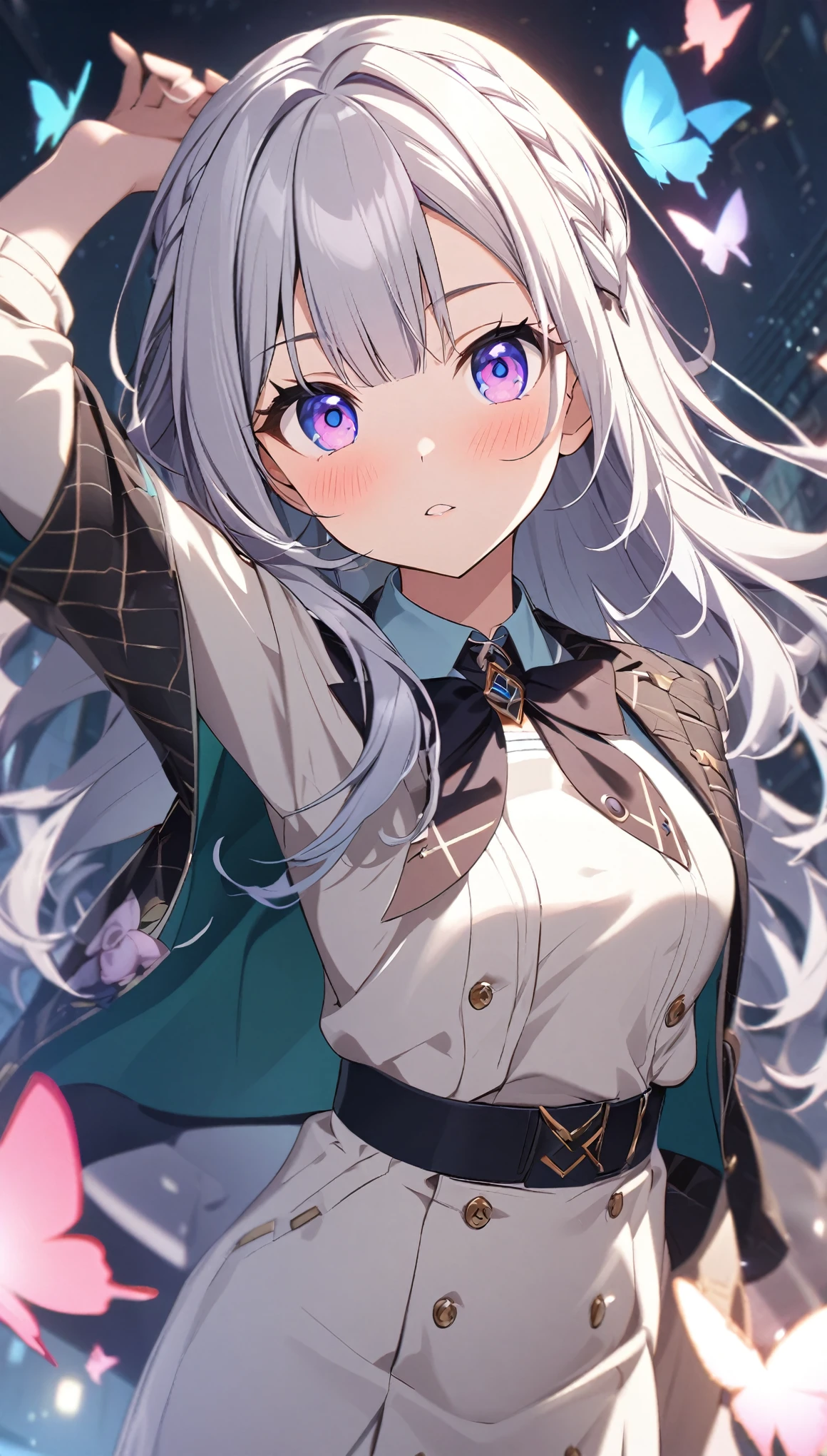 Butterflies are flying、1girl, stylish, stylish code