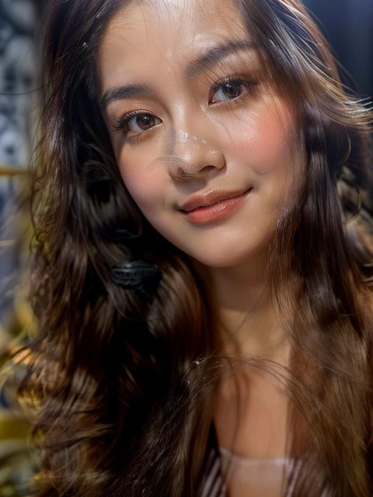 there is a woman who is sitting at a table with a glass, dilraba dilmurat, very beautiful face, xintong chen, with a cute face - beautiful, mai anh tran, Southeast Asian with round face, Xisionwu, she has a cute face, nivanh chanthara, the drinker does, ruan jia linda!