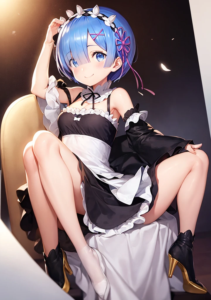 Rem of Re:Zero, smile, wallpaper