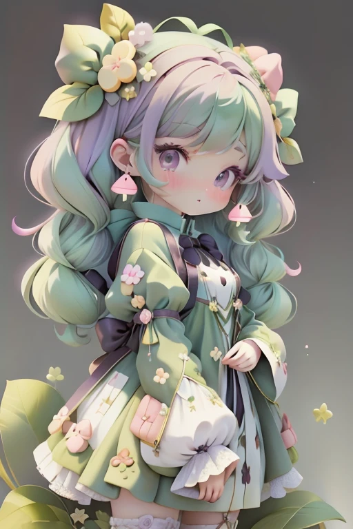 With a girl, Little、amber, , medium pastel peppermint green, Luxury Fabric, Dithering, Widespread,Viewer Lucky Violet