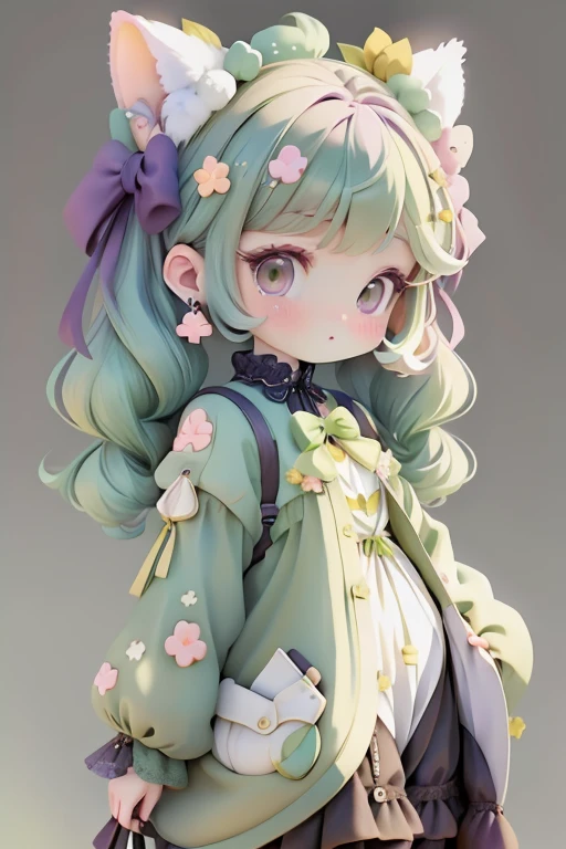 With a girl, Little、amber, , medium pastel peppermint green, Luxury Fabric, Dithering, Widespread,Viewer Lucky Violet