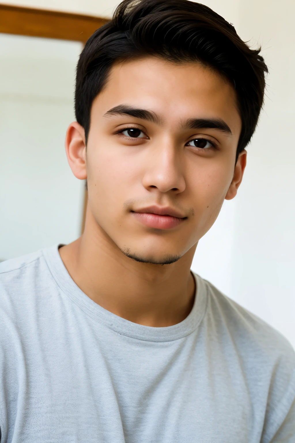 23 year old young man with slanted eyes, test morena