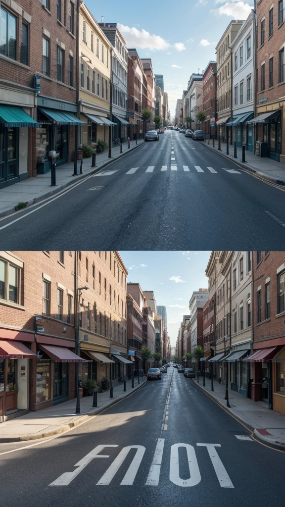 Create a realistic image of a street in the United States