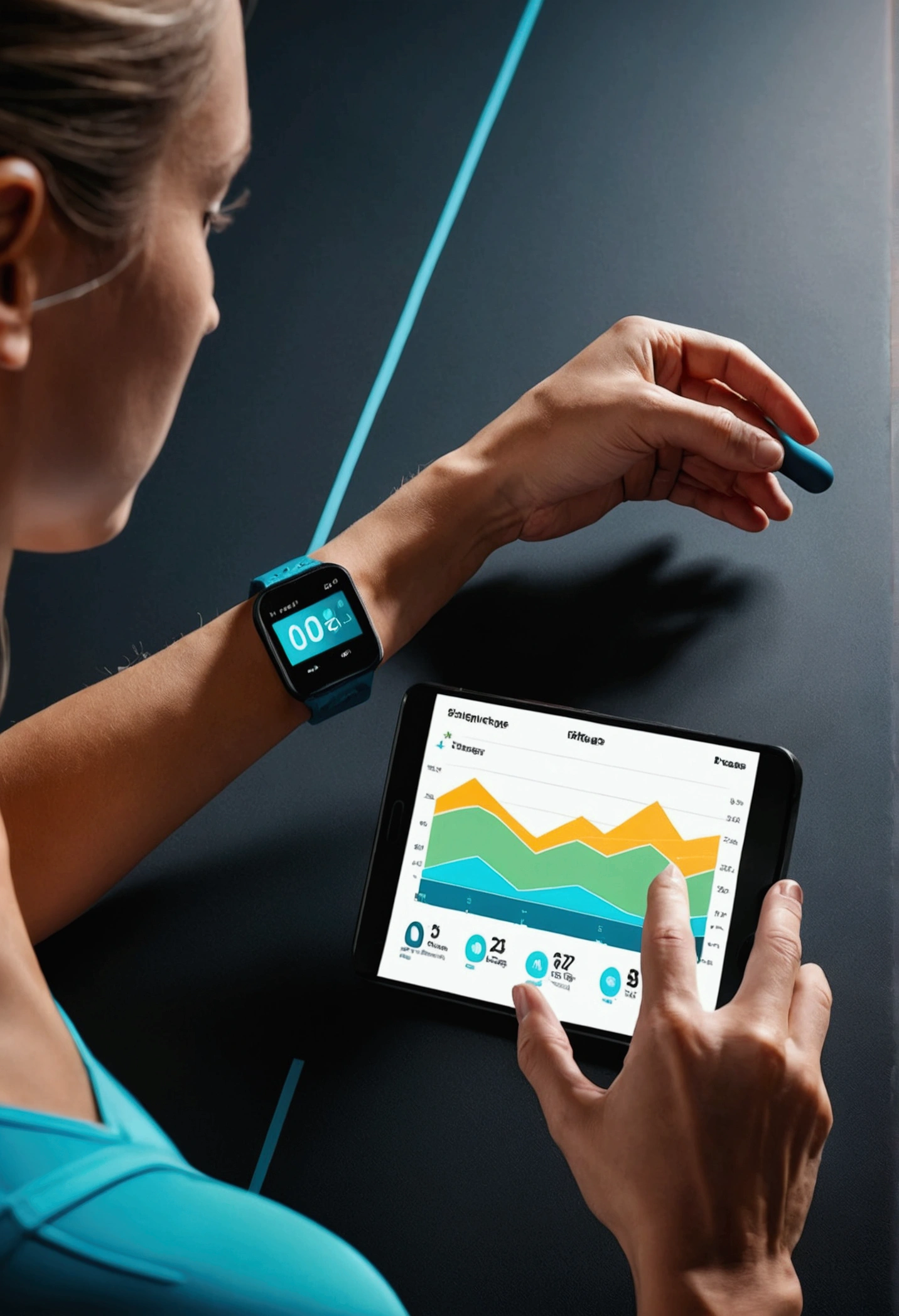 4k image quality,Detailed Description, An image of someone taking body measurements or using a fitness tracking app, or a photo of a progress chart.