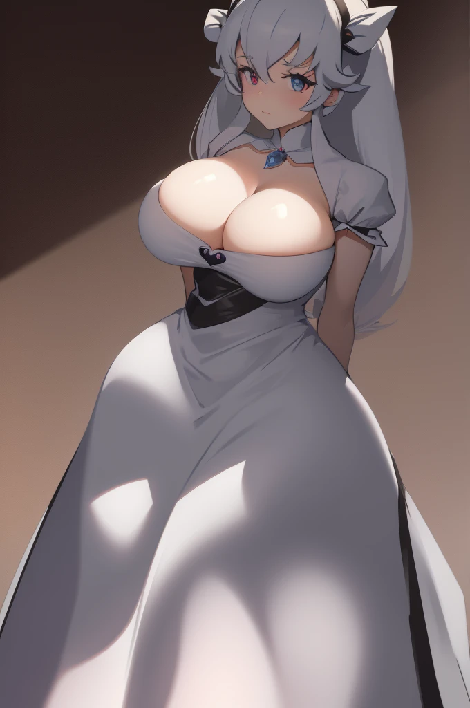 Score_9, Score_8_Top, Score_7_Top, Source_Anime, solo, solo girl, Guba Falicia, happy, white hair, pointy ears, horns, off shoulders, exposed chest, front view, big breasts, ahegao, squirting, breastfeeding, covered in semen, Nipple piercing, mature woman, naked, Granblue Fantasy style drawing, full body on display, milk gushing, slut, standing with hips thrust forward, hands in peace sign, almost every part of her body covered in semen