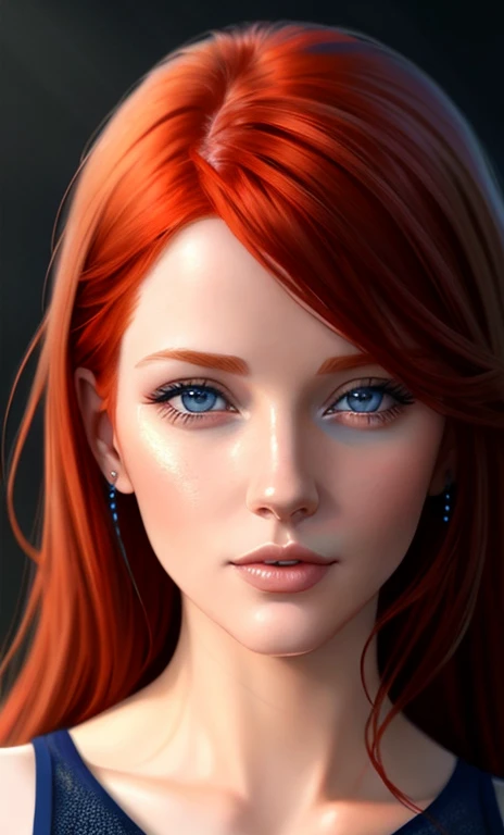 redhead haired girl with blue eyes and red hair, realistic artstyle, realistic art style, realistic digital painting, realistic digital art 4 k, realistic digital art 4k, realistic digital illustration, realistic digital drawing, realistic digital art, realistic cute girl painting, stunning digital illustration, realism artstyle, beautiful digital illustration, digital painting style, photorealistic artstyle, detailed digital painting