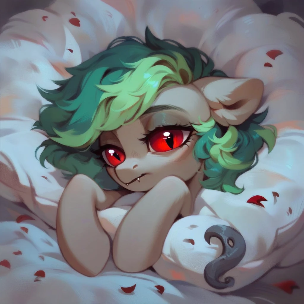 score_9, score_8_up, score_7_up, score_6_up, score_5_up, score_4_up, green_hair, Pony, red_eyes, sleep_eyes, Vampire_pony.