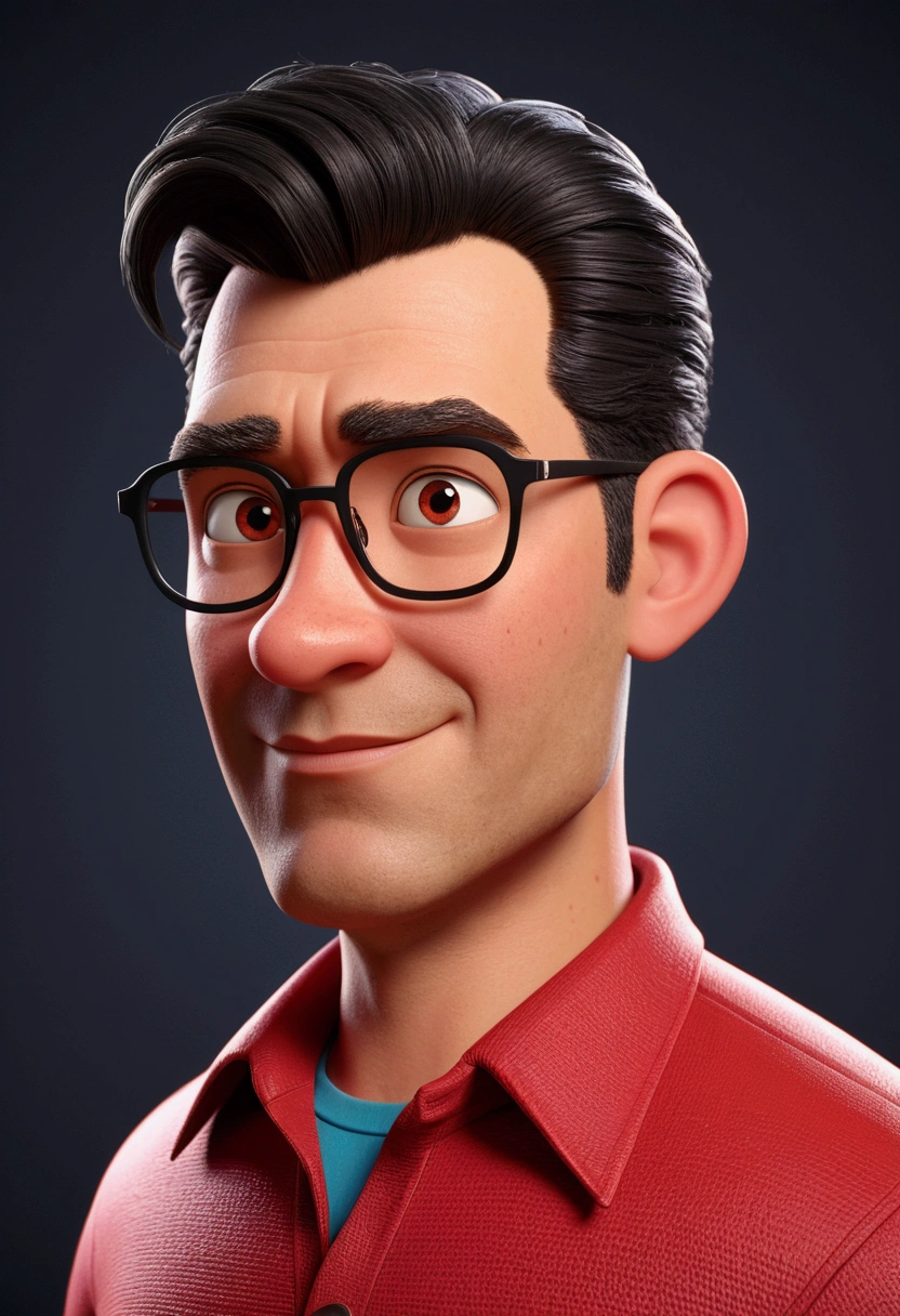 Cartoon character of a man in a red shirt, animation character, stylized character, animation style rendering, 3d stylized, Arnold Maya rendering, Stylized 3D rendering, toon render screenshot, 3d character, 3d character, Stylized 3D rendering, 3D character rendering, cartoon character, Personagem de close up, character posing, (Pixar-style) (master part:1.2) (bokeh) (best qualityer) (skin detailed) (detailed texture) (8k) (Argilla) (cinematic lighting) (sharp focus