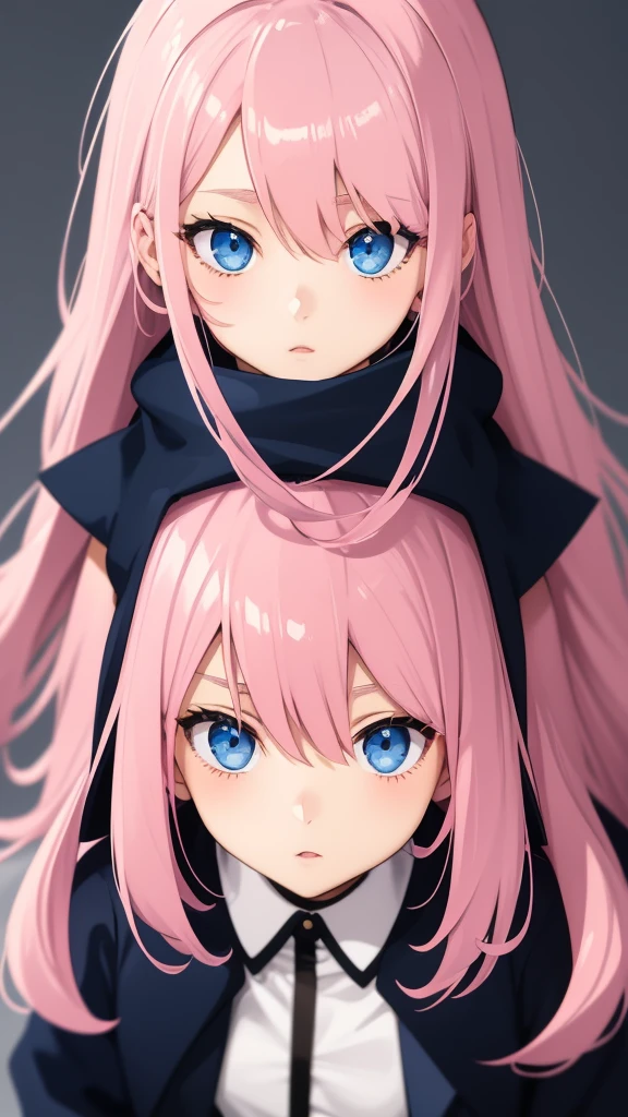 Grit your teeth、Eyes Wide Open、Raise both shoulders、Writhing、、Girl with pink hair、blue eyes、