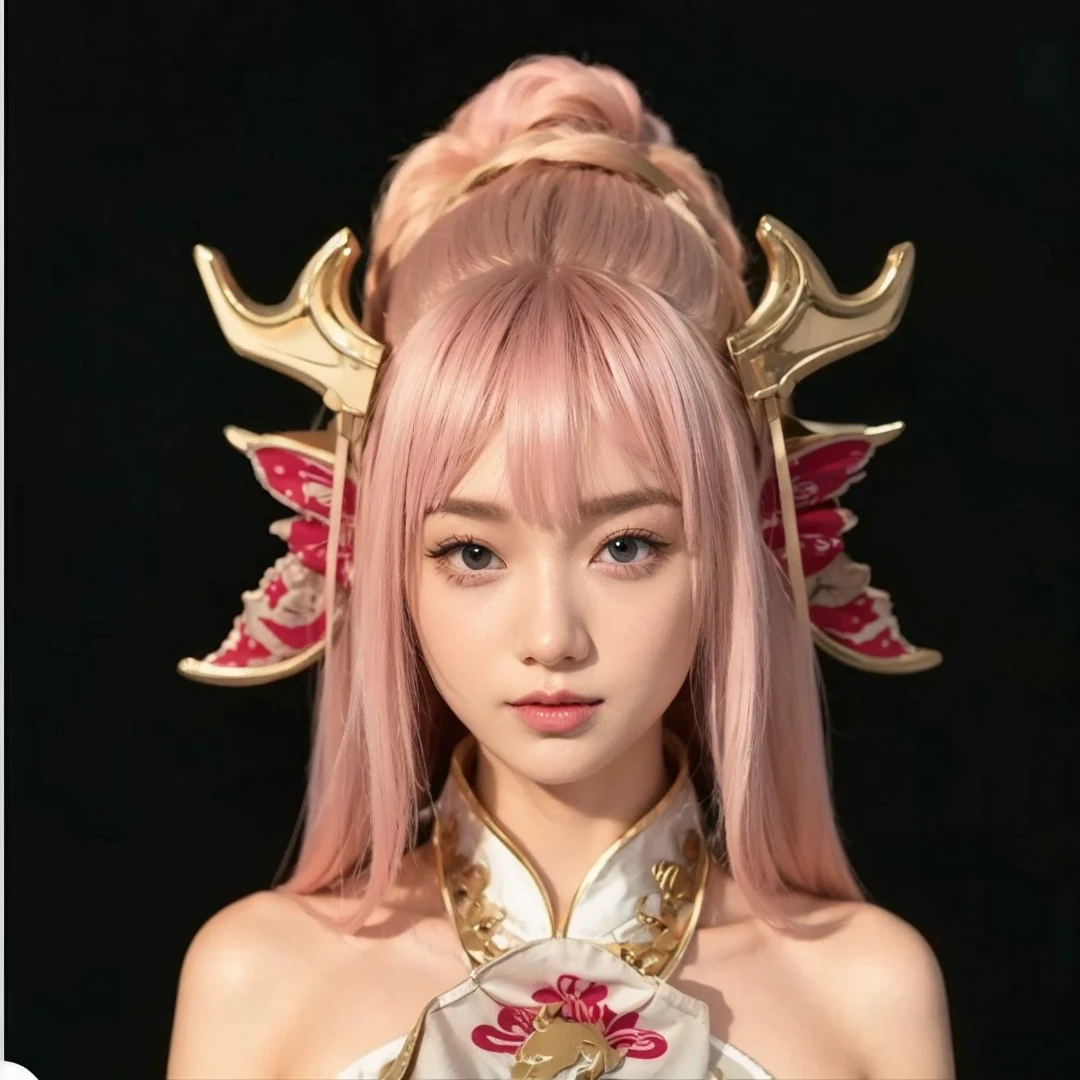 Girl with pink hair