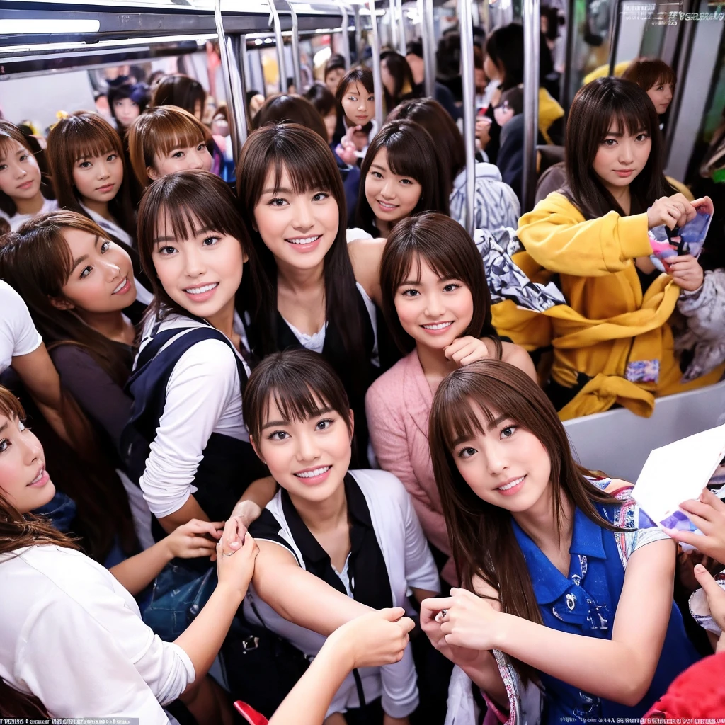 Ultra HD、Realisticな、Crowded train only for high school girls　Japanese schoolgirl　Angle from below　Group photo　5000 High School Girls　Surrounded by many high school girls　Being looked down upon by many high school girls　A lot of high school girls are wrestling　One is being attacked by a large group of high school girls.　Thousands of female students,10,000 High School Girls、Thousands of female students are watching us、Ultra-detailed、Realistic、Crowded train full of high school girls、Lots of schoolgirls in blazers、full house、Tens of thousands of female students　Being looked down upon by everyone