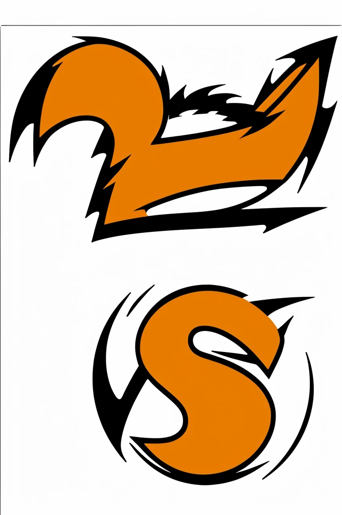 Create the letters of the dragon ball z logo on a white background