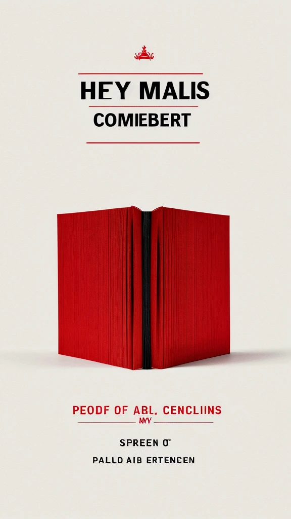 White background and the book title in red font "Thus my crime became complete"
It has creative influences