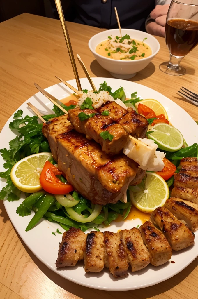 illustrative image of a Goiás dinner dish with skewer 