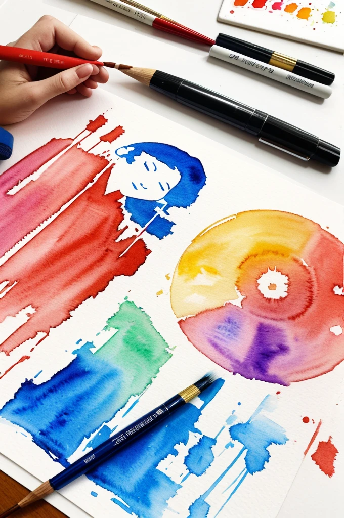 Drawing painted in watercolor on the topic of violence prevention in school contexts