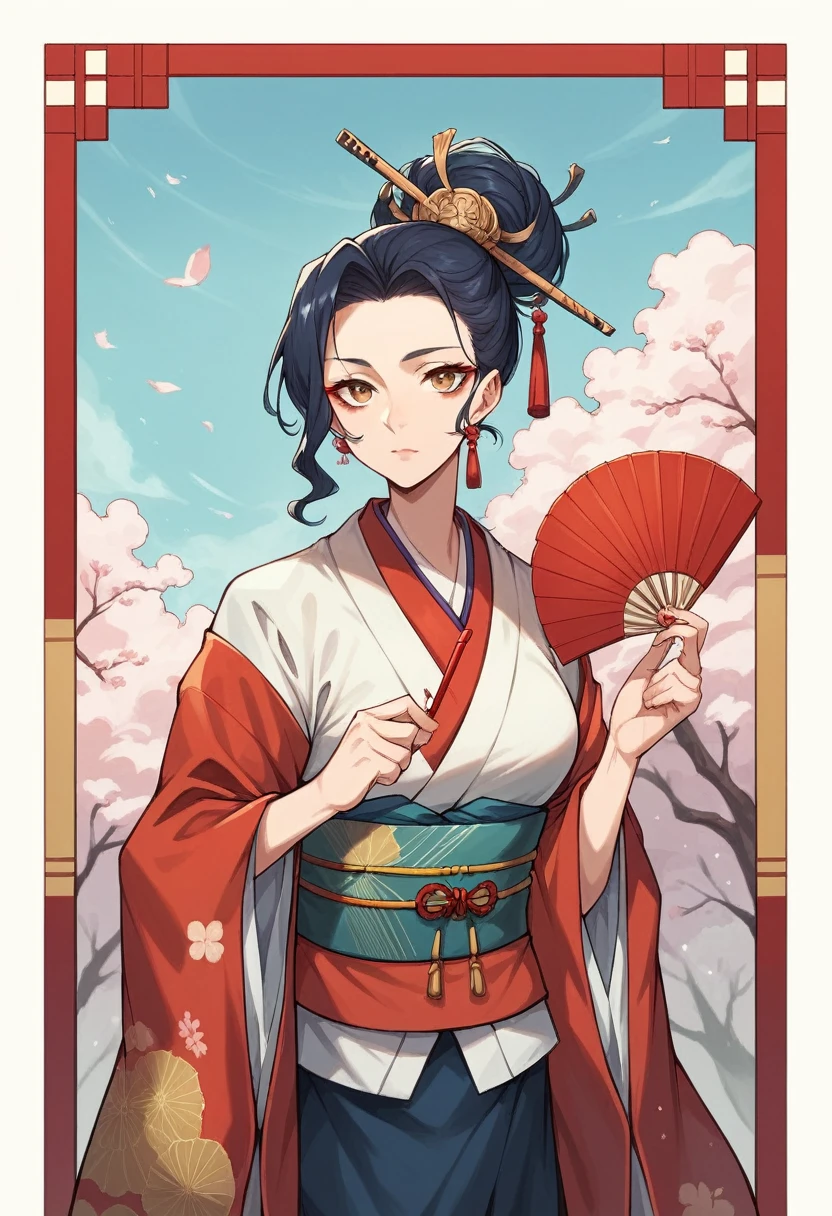 1 beautiful 18 year old Japanese woman in samurai clothes, top quality picture, best resolution