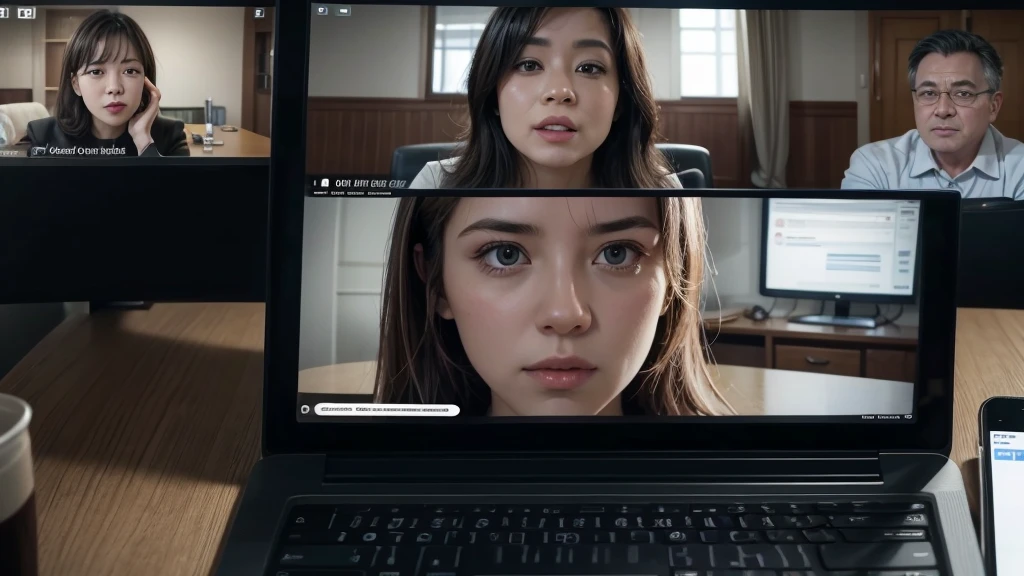 live chat, call online , people talking online, a lot of people in it, in meeting together, seen from webcam