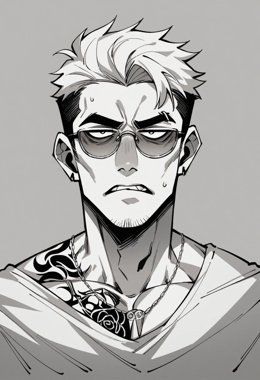 pumped up menacing panda boss in glasses mafia yakuza tattoo