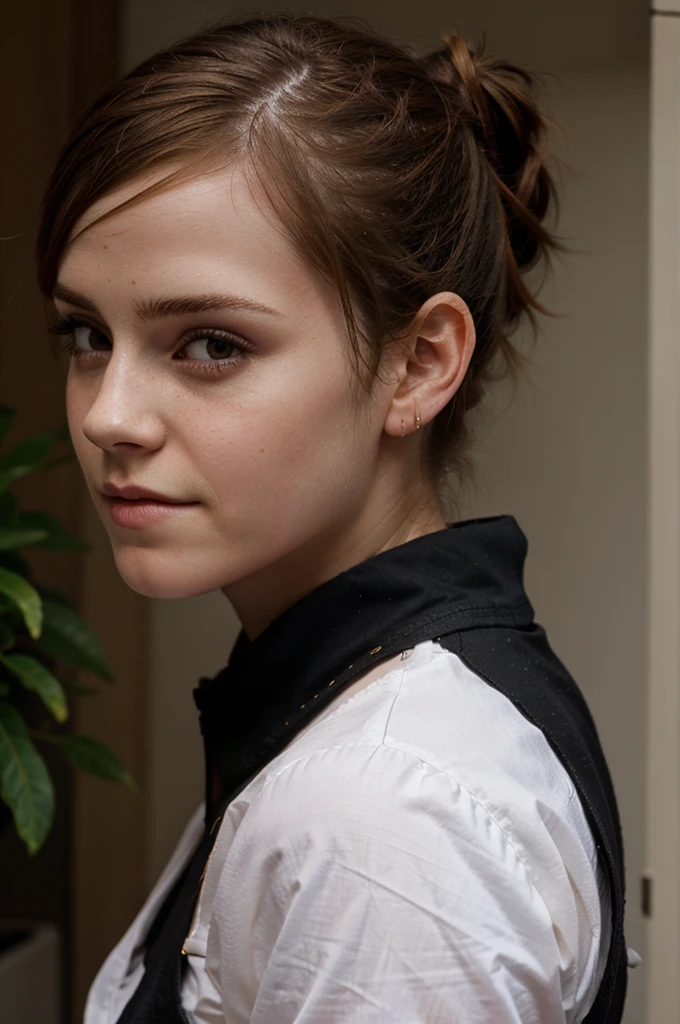 Emma Watson with a ponytail