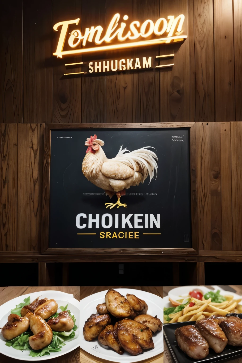 Create a logo related to a chicken steakhouse with the name EDSON
