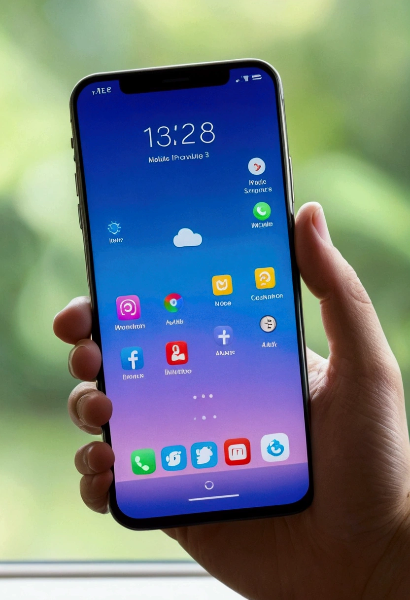 Person's hand slides across phone screen with monotonous gesture. suddenly, the phone screen shows a mobile application. The brightness of the screen catches the person's attention and they become interested in it