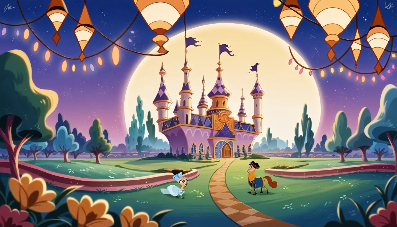 Arabian style view of a big building with many lights, Magical atmosphere, Night Wonderland, Disney!!, Disneyland background, at night!, Complex and shining atmosphere, at night!!, Fantastic setting, postprocessed, magical dreamy atmosphere, panoramic, High resolution!!, Magical fantasy, beautiful!!!, Lothlorien by Night, Cool Skydome