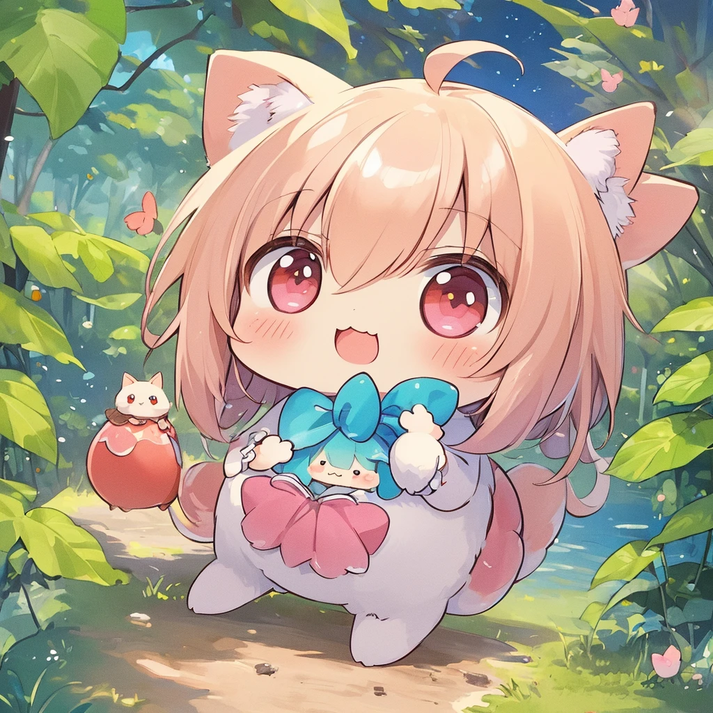 (masterpiece)), ((best quality)), (ultra-detailed), ((kawaii)), cute, (lovely), illustration, anime style, (chibi:1.2), Mysterious small animal I have never seen before, (Small creatures)