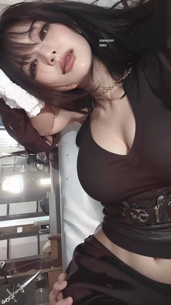 Professional, High level of detail, Full body photo of iranian milf, black hair, (attractive 45yo woman:1.3), (classy stylish bob haircut:1.3), (black-colored unzipped sweater jacket:1.4), ((black bra)), ((cleavage:1.4)), exposed breasts, (ultra tight black miniskirt and stockings:1.455),natural lighting, ((emotional screaming orgasm:1.4)), (blushing:1.1 ), (classy, elegant, dandy:1.2), (huge breasts:1.9), (pokies:1.3), (armpit), (toned body, hourglass body shape), (wipe hips), (toned thick thighs), (full body with visible face and eyes:1.5), bedroom background, dim warm lighting, (view from the side:1.3), (huge ass:1.3), (view from the side:1.4), ((on her knees:1.4)