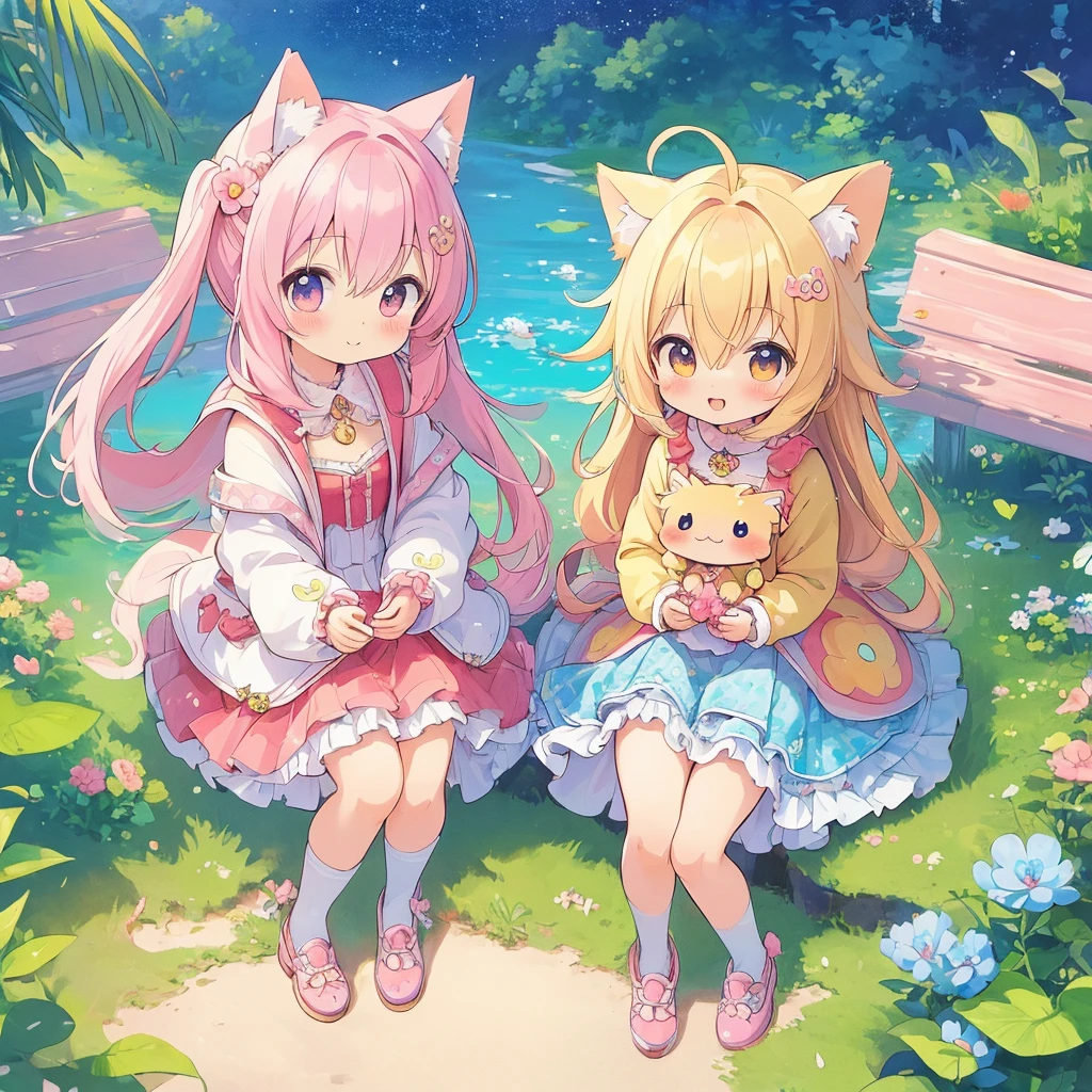 (masterpiece)), ((best quality)), (ultra-detailed), ((kawaii)), cute, (lovely), illustration, anime style, (chibi:1.2), Mysterious small animal I have never seen before, (Small creatures)