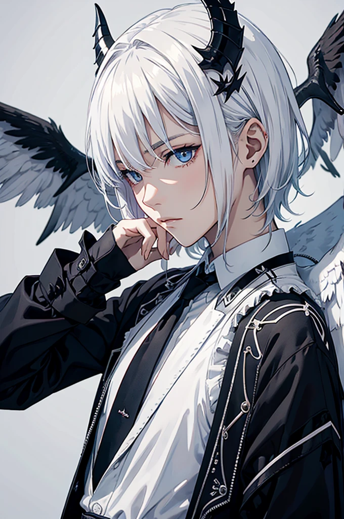 Homme ambivalent, devil, dark, angel, white wings