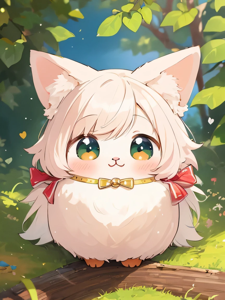 ((masterpiece)), ((best quality)), (ultra-detailed), ((kawaii)), cute, (lovely), illustration, anime style, Mysterious small animal I have never seen before.
