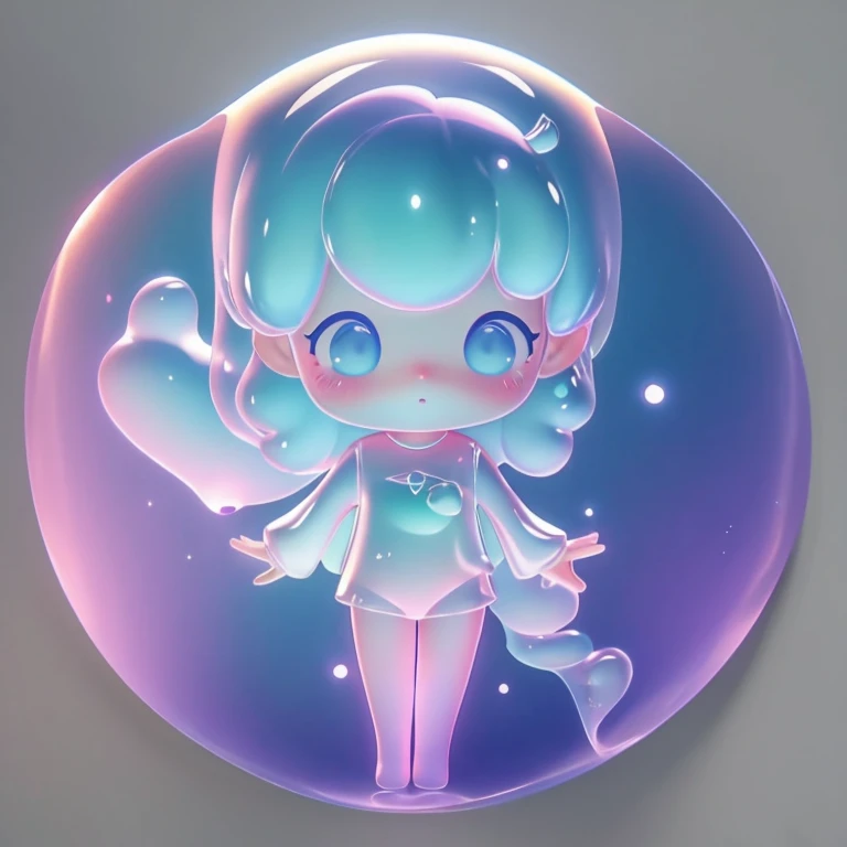 out-of-body girl、pass through the wall、Crystal clear body、pastel space
