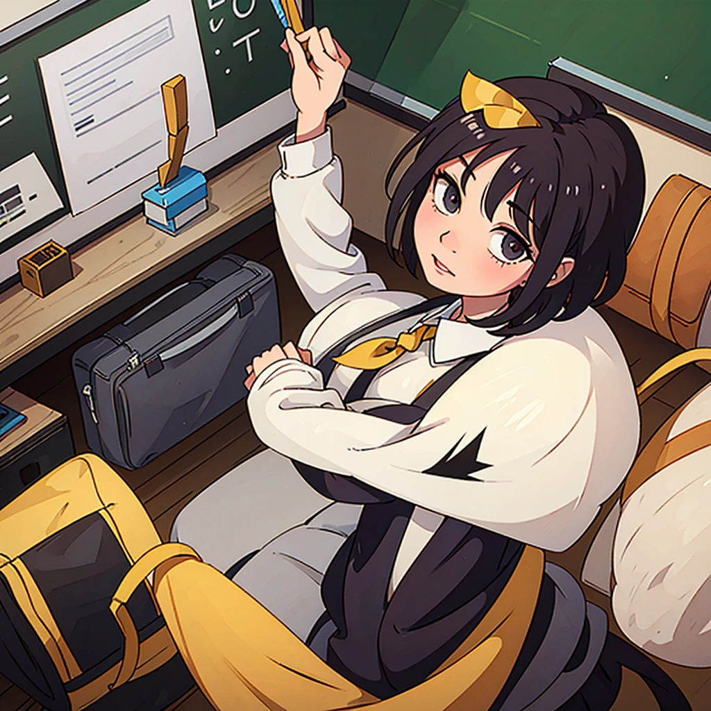 School principal entering a classroom