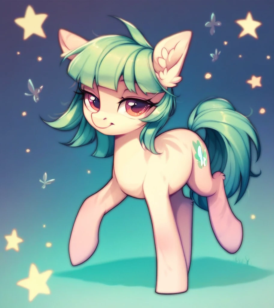 score_9,score_8_up,score_7_up,score_6_up,score_5_up,score_4_up,source_pony,woman playing with a butterfly near a apple tree,feral,solo focus,rating_safe,