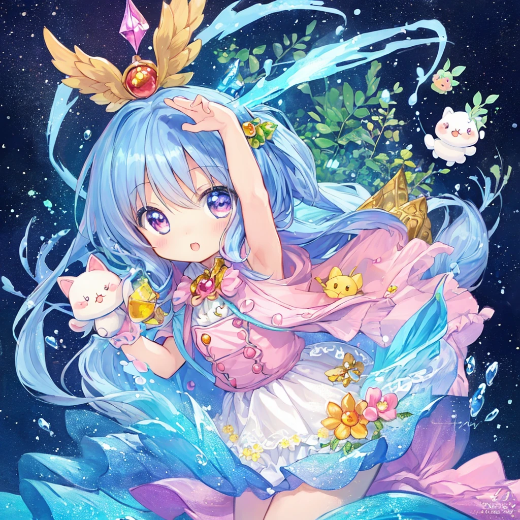 (masterpiece)), ((best quality)), (ultra-detailed), ((kawaii)), cute, (lovely), illustration, anime style, (chibi:1.2), Mysterious small animal I have never seen before, (Small creatures)