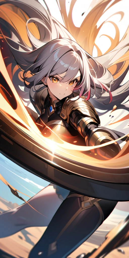 ((Highest quality、masterpiece、anime style、best quality、high resolution、8k、detailed、ultra-detailed:1.3))、Long legs、Sharp focus:1.2, Beautiful woman with perfect figure:1.4、(Smiling:1.2), double eyelid、30-year-old female、Sexy pose、((((Close your mouth、One Woman、メイド:1.5)))),The background is a different world、movement,dynamism、ファイティングポーズ